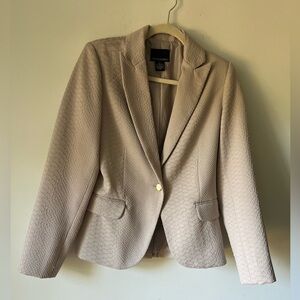Cynthia Rowley Women’s Beige Textured Blazer Jacket Size M Single Button
